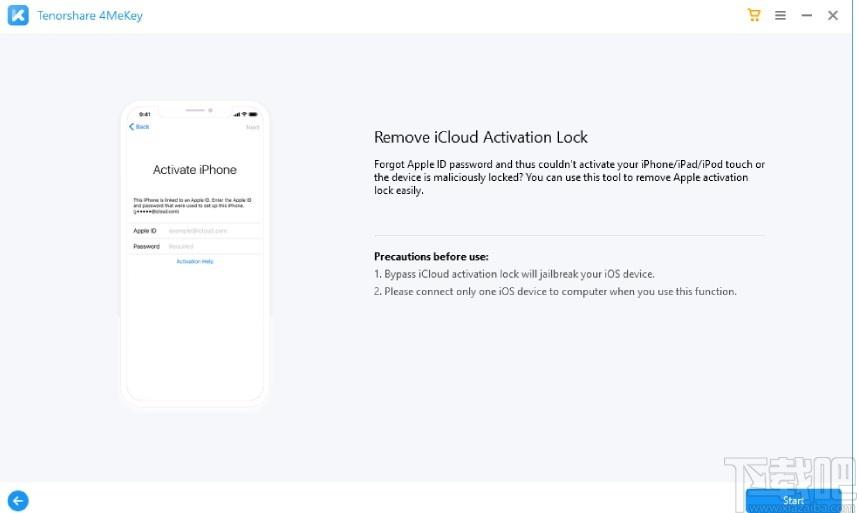 Tenorshare 4MeKey下载,ios密码恢复工具,系统软件,一键解锁